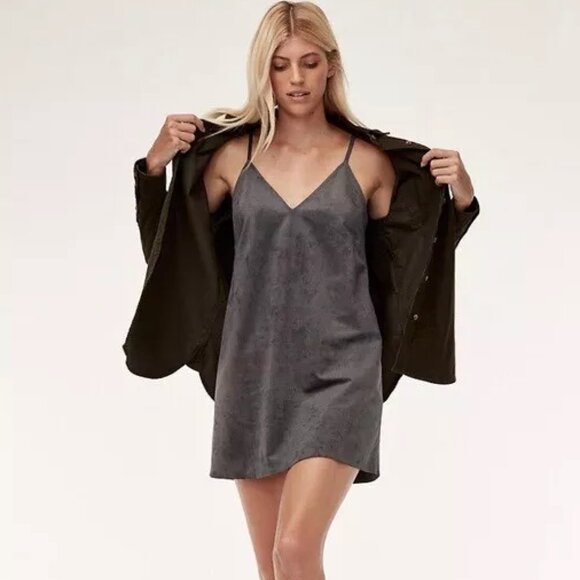 Wilfred Vivienne Blue Suede Mini Dress - Picture 2 of 6